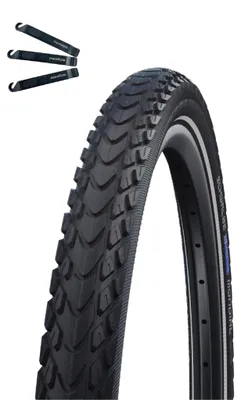 Obrázek produktu pro 1 x Pláště na kolo Schwalbe Marathon Mondial, RaceGuard, 26 x 2,00 (50-559), černá/reflexní, včetně páčidel na pláště
