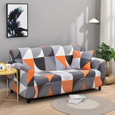 Produktbild von Bedruckte Sofabezüge Stretch Sofa Schonbezüg, 3-Sitzer, 180 cm - 230 cm, Halbkreis