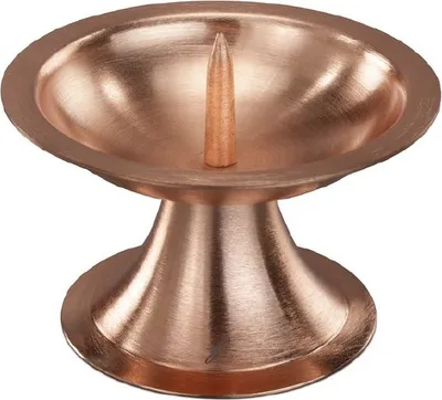 Produktbild von Kerzenleuchter rotgoldfarben, D 9cm, mit Dorn, satiniert