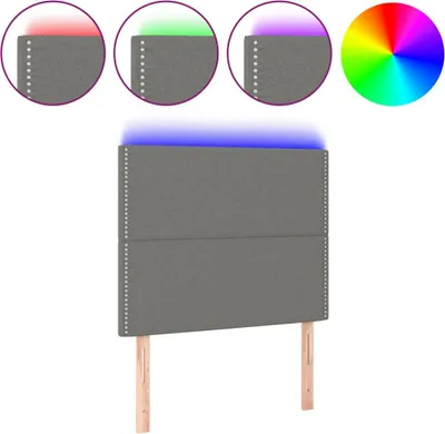Produktbild von vidaXL LED Kopfteil Dunkelgrau 90x5x118/128 cm Stoff
