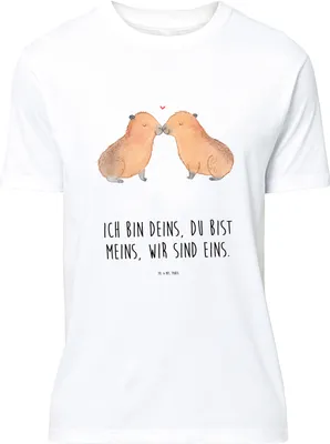 Produktbild von Mr. & Mrs. Panda Tshirt Capybara Liebe - Weiß - Geschenk, Liebesspruch, Valentinstag, Shirt, Lustige Sprüche, Paar, T-Shirt, S, mit Spruch, oberteil, Geschenkidee