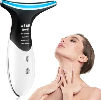 Produktbild von HomGuard -Gerät zur Festlegung des Gesichts 4 in 1, tragbares elektrisches Gesichtsmassagegerät, Hautstraffung, Texturverbesserung, tiefe Massage