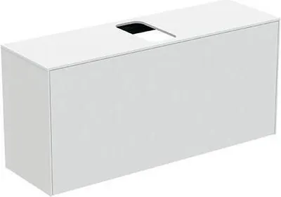 Produktbild von Waschtischplatte CONCA mittiger Ausschnitt 1202x373mm weiß matt weiß matt