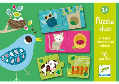 Produktbild von DJECO Puzzle Tierhäuser 12x2 Stück