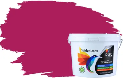 Produktbild von RyFo Colors Seidenlatex Trend Rottöne Bougainvillearot 3l - bunte Innenfarbe, weitere Rot Farbtöne und Größen erhältlich