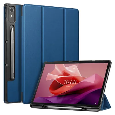 Produktbild von Fintie Hülle mit Stifthalter für Lenovo Tab P12 Tablet 12,7" TB370FU 2023, Ultradünne Flip Case Cover mit Auto Schlaf/Wach, Ständer Funktion, Blau