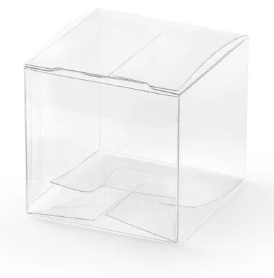 Produktbild von Quadratische Schachteln, transparent, 5x5x5cm (1 Schachtel / 30 Packungen) (1 Packung / 10 Stück)