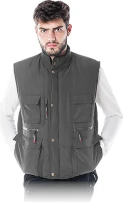 Produktbild von gepolsterte Arbeitsweste mit vielen Taschen grau M