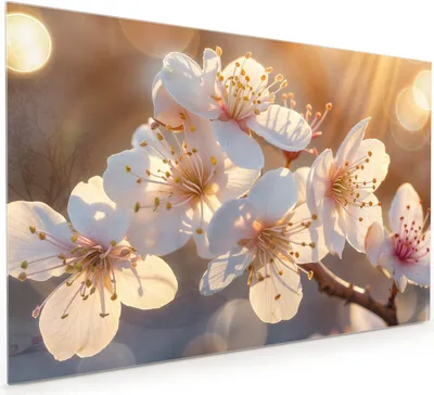 Produktbild von Küchenrückwand Spritzschutz Glas mit Motiv Blumen im Sonnenlicht 40 x 40 cm