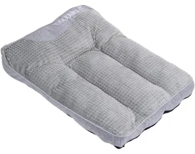 Produktbild von Hundebett Großes Dickes Kratzfestes Hundekissenbett mit Wirbelsäulenschutz Grau L-60x47x18 cm