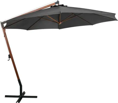 Produktbild von vidaXL Ampelschirm mit Mast Anthrazit 3,5x2,9 m Massivholz Tanne