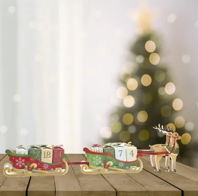 Image de Kit pour faire son propre calendrier de l'avent - Rennes et traineaux