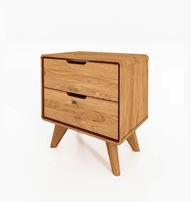 Produktbild von Nachttisch Gerg 1 aus Wildeiche massiv 47x30x48 cm mit 2 Schubladen