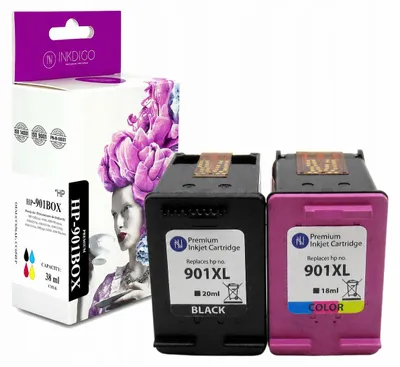 Produktbild von Inkdigo Tintenset 901XL für HP OfficeJet 4500, 4500 Wireless, J4524, J4535 – Schwarz/Color, 38 ml,, KI-generiertes Bild