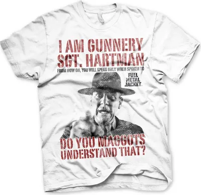 Obrázek produktu pro Full Metal Jacket - Sgt. Hartman T-Shirt - Small - White