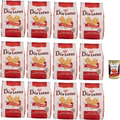 Produktbild von Doria Cracker Doriano conIodato, Crackers salati Salzgebäck gesalzen kekse gebäck 12x 700 g + Italian Gourmet polpa 400g