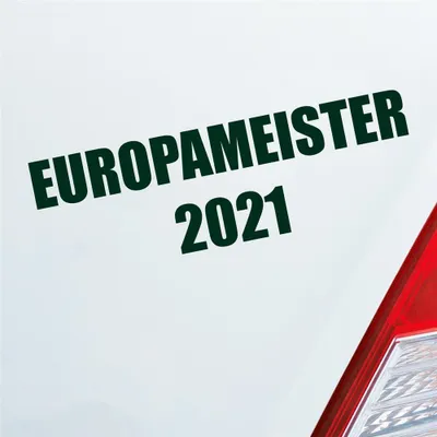 Produktbild von Auto Aufkleber Fußball Europameister 2021 19x10 cm Dunkelgrün Sticker Heckscheibenaufkleber