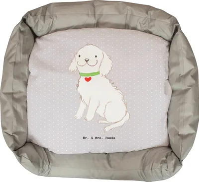 Produktbild von Mr. & Mrs. Panda Hundecouch Bolonka Zwetna Lebensretter - Grau Pastell - Geschenk, Tsvetnaya, Muttertag, Nikolaus, Vatertag, Hund, Welpen, Valentinstag