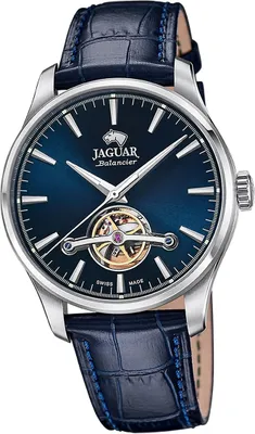 Produktbild von Jaguar Leder Herren Uhr Analog Elegant Armbanduhr blau Balancier D2UJ966/3