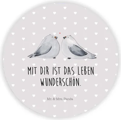 Produktbild von Mr. & Mrs. Panda magnet Turteltauben Liebe - Grau Pastell - Geschenk, Verheiratet, glücklich, Kühlschrankmagnet, Freundin, für kühlschrank, pinwand, whiteboardmagnet