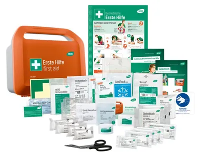 Produktbild von WERO Erste Hilfe Starter Kit - Erste Hilfe Koffer inkl. DIN 13157 + Grundausstattung an Anleitungen + Kennzeichnungen