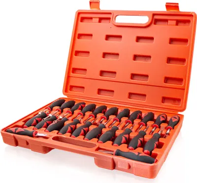 Produktbild von Bituxx 23 tlg Entriegelungswerkzeug Set Auspinwerkzeug Entriegels Werkzeug Universal Lösewerkzeug ISO Kfz PKW Stecker Auspin KFZ Elektrik Klemmen lösen MS-17694