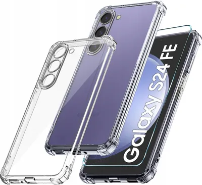 Immagine prodotto di Custodia trasparente antiurto per Samsung Galaxy S24 FE + Pellicola protettiva in vetro temperato 9H
