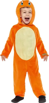 Produktbild von Amscan 9918518 – Offiziell lizenzierter Uni-Overall „Pokémon Glumanda“ mit Kapuze, Kostüm für Kinder, Alter: 6-8 Jahre