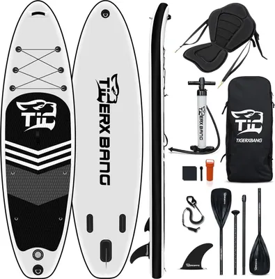 Produktbild von Aufblasbares Stand Up Paddle Board mit Kajaksitz - Komplettes SUP-Set für Erwachsene und Kinder