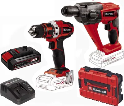 Produktbild von Einhell Akku-Bohrhammer TE-HD + Bohrschrauber TE-CD 18/40 Akku 2,5 Ah SF Koffer