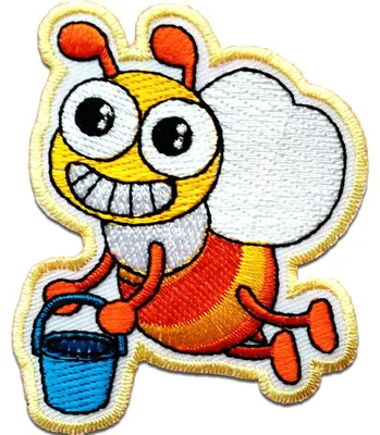 Produktbild von Biene Tier - Aufnäher, Bügelbild, Aufbügler, Applikationen, Patches, Flicken, Zum Aufbügeln, Größe: 6 x 7,5 cm