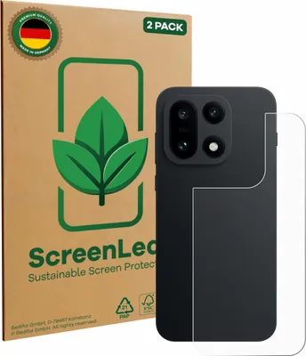 Produktbild von 2x ScreenLeaf Schutzfolie für OnePlus 15 (Rückseite) nachhaltiger Displayschutz Display Schutz Folie Klar Transparent