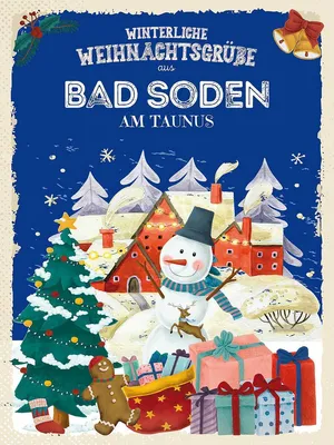 Zdjęcie produktu dla vianmo Drewniany znak 40x30 cm Weihnachtsgrüße BAD SODEN