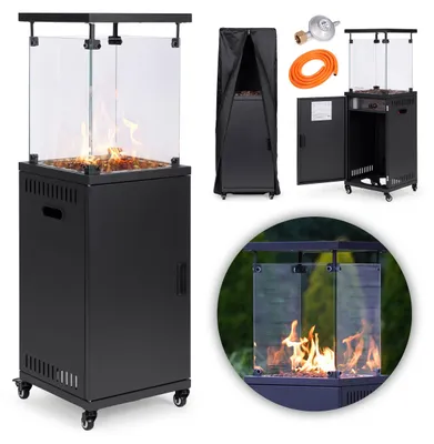Obrázok produktu pre MultiGarden Terasový plynový ohřívač se skleněným krytem, 13 kW, černý