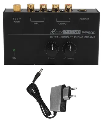 Produktbild von Phono-Plattenspieler-Vorverstärker, extrem rauscharm, unabhängige Lautstärkeregelung, Phonographen-Vorverstärker für Plattenspieler, 100–240 V, EU-Ste