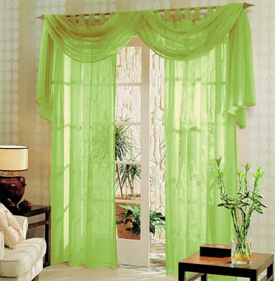 Produktbild von Voile komplett GARDINEN SET 3tlg., Apfelgrün, 60999