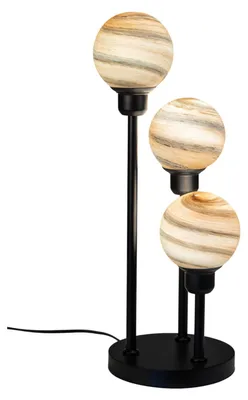 Produktbild von formano Tischlampe Industrial Metall Holz Design Lampe Kreis 42 cm mit E27