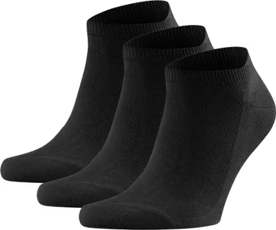 Produktbild von FALKE Herren Socken 3er Pack - Family Sneaker, Anti-Slip-System, Baumwollmischung, Uni Schwarz 39-42