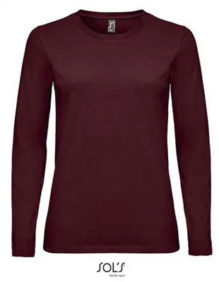 Produktbild von SOLs 02075 | Damen Long-Sleeve T-Shirt Imperial - Farbe: Oxblood - Größe: XXL