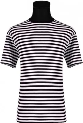Produktbild von T2595-0102-XL schwarz-weiß Damen-Herren Kurzarm Ringelshirt Matrosenhemd Gr.XL