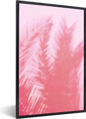 Produktbild von MuchoWow® Gerahmtes Poster Pflanzen - Blätter - Rosa 40x60 cm - Poster mit Schwarzem Bilderrahmen Wandposter Rahmen Foto Bilder - Papierdruck - Wandbilder