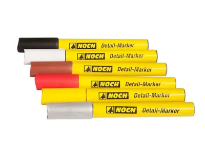 Produktbild von NOCH 61155, 6 Stück(e), Schwarz, Braun, Rot, Silber, Weiß, Gelb, Mehrfarbig, Gelb, Rund, 2 mm, Tinte auf Wasserbasis