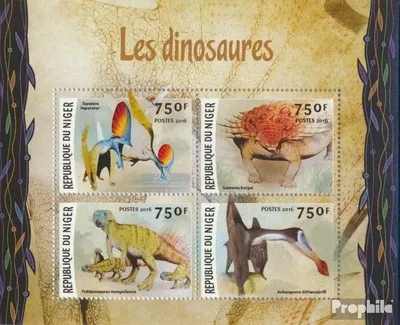 Produktbild von Briefmarken Niger 2016 Mi 4117-4120 Kleinbogen (kompl. Ausg.) postfrisch Dinosaurier