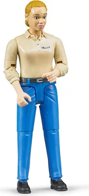 Immagine prodotto di Bruder bworld Frau mit Hellem Hauttyp, Blaue Hose, Spielfigur, Spiel Figur, Modell, Spielzeug, 60408