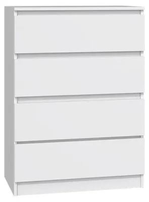 Obrázek produktu pro Komoda bílá se čtyřmi zásuvkami, noční stolek do ložnice, šatní skříň, příborník, vysoká deska, šířka 70 cm výška 97 cm