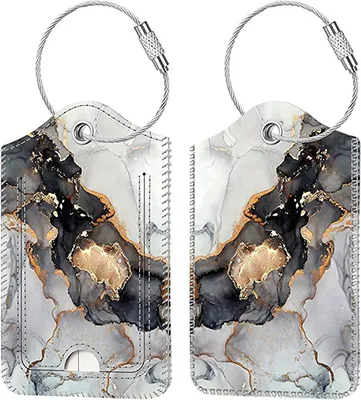 Image de INF Étiquette de bagage et porte-carte d'identité en cuirPolyuréthanemarbre