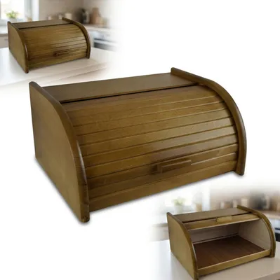 Produktbild von Kleiner Holz-Brotkasten Eiche 31x26x16cm – Polnisch