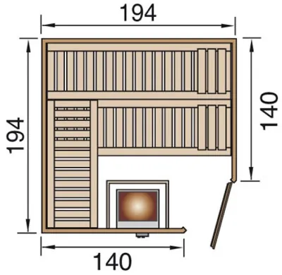 Produktbild von weka Elementsauna VARBERG 3 GTF