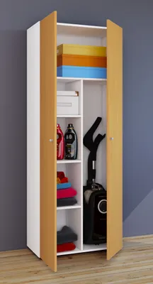 Produktbild von VCM Besenschrank | 6 Fächer | Maße: B. 70 x H. 178 x T. 40 cm | Haushaltsschrank | Mehrzweckschrank | Vandol