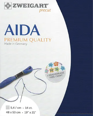 Produktbild von AIDA Zweigart Precut 14 ct. Stern-Aida 3706 Farbe 567 nachtblau, Handarbeitsstoff für Kreuzstich 48x53 cm